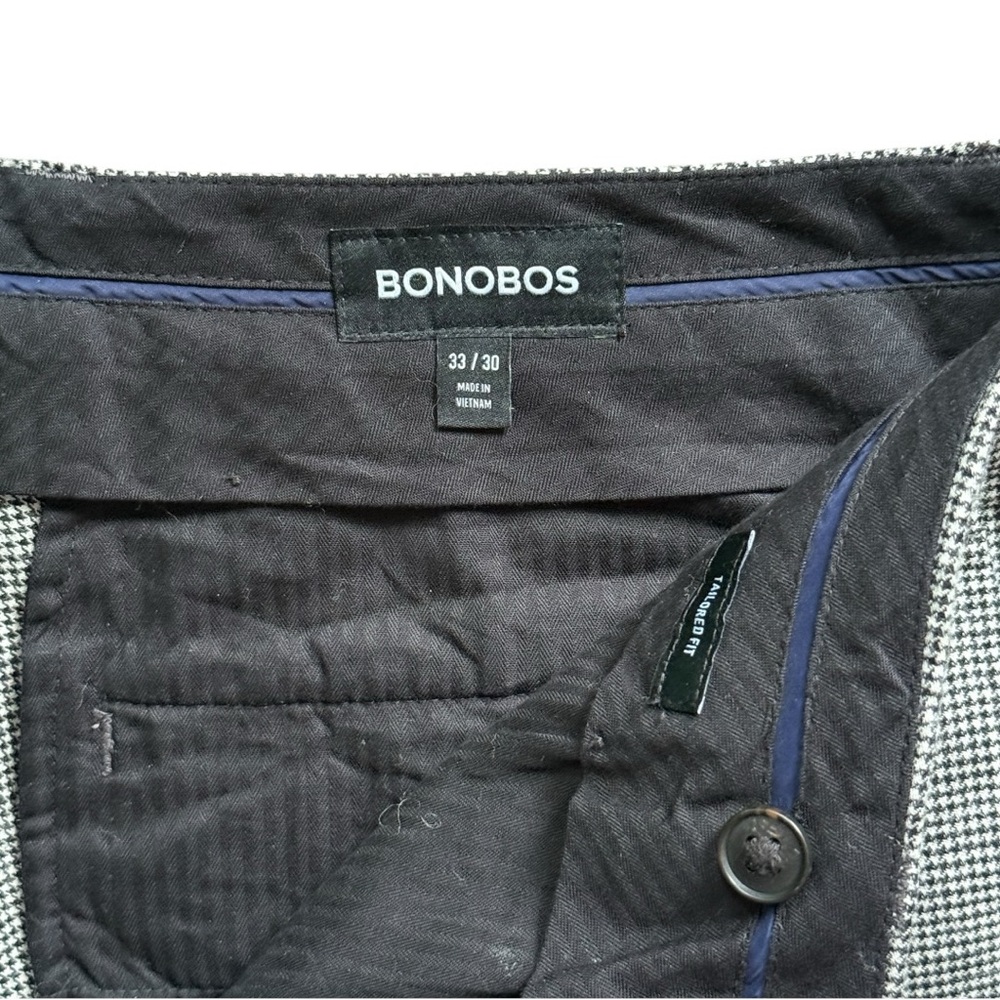Bonobos Black & White Micro-Check Wool Pants – 33x30 - Picture 5 of 7